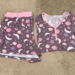 Little Sleepies Purple and Pink Moon Pajama Set